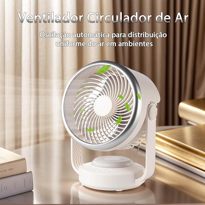 Ventilador de Mesa Portátil Recarregável Vivaztech 4