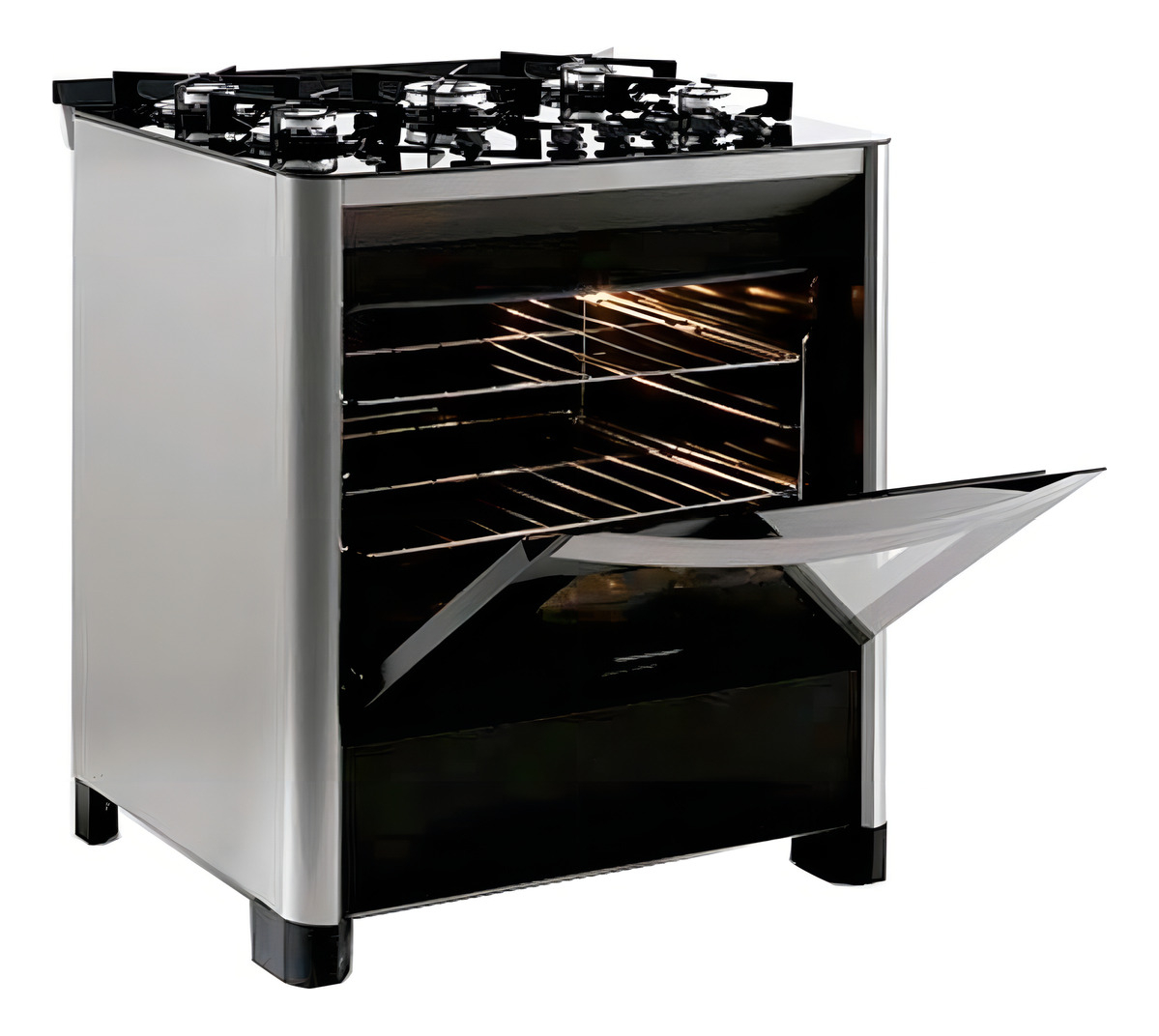 Fogão de Piso a Gás Fischer 5 bocas Gran Cheff Mesa Vidro 4