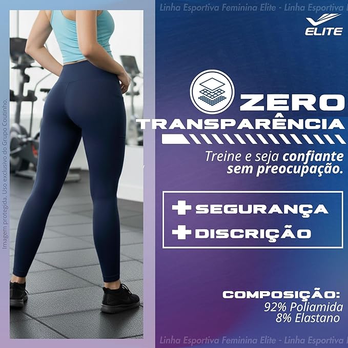 Legging Academia com Bolso Zero Transparência Cós Alto 4