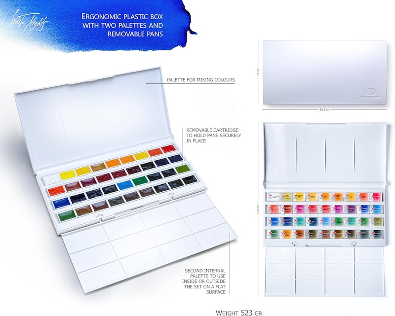 Conjunto de Aquarelas White Nights 36 Cores 5