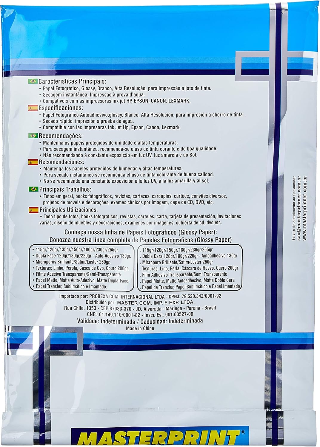 Papel Foto Glossy - Brilhante Branco Adesivo A3 2
