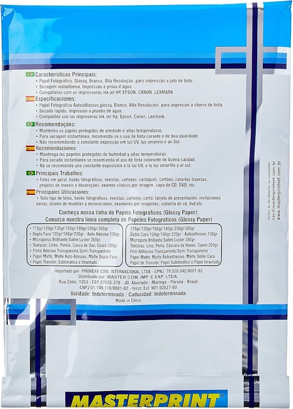 Papel Foto Glossy - Brilhante Branco Adesivo A3 2