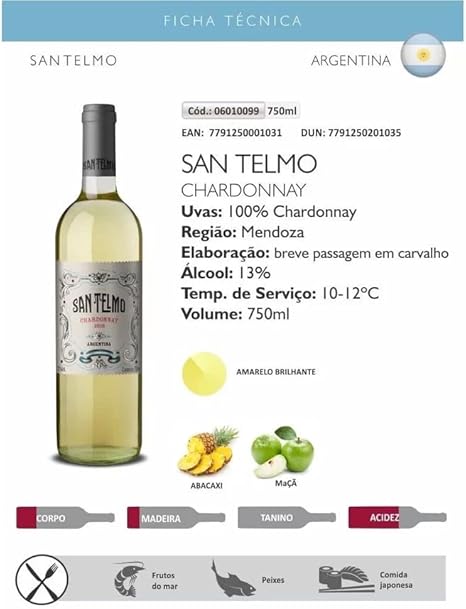 Vinho Branco San Telmo Chardonnay 2