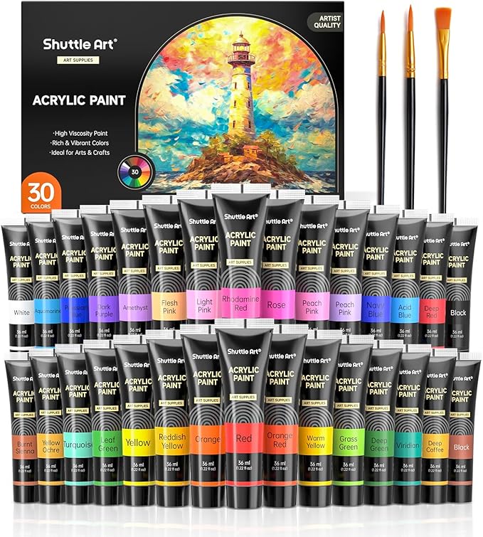 Conjunto de Tinta Acrílica de 30 Cores 1