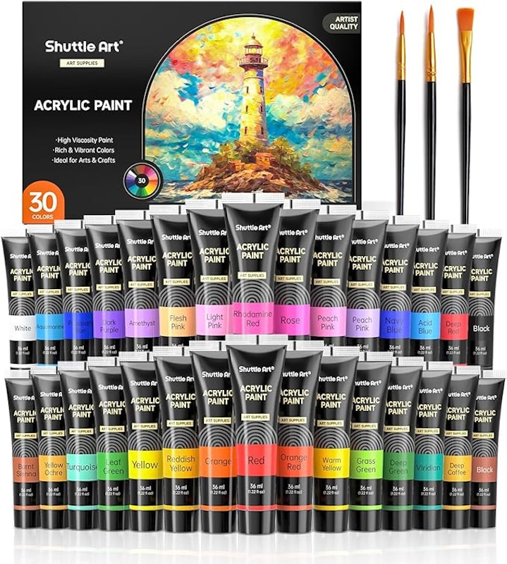 Conjunto de Tinta Acrílica de 30 Cores 1