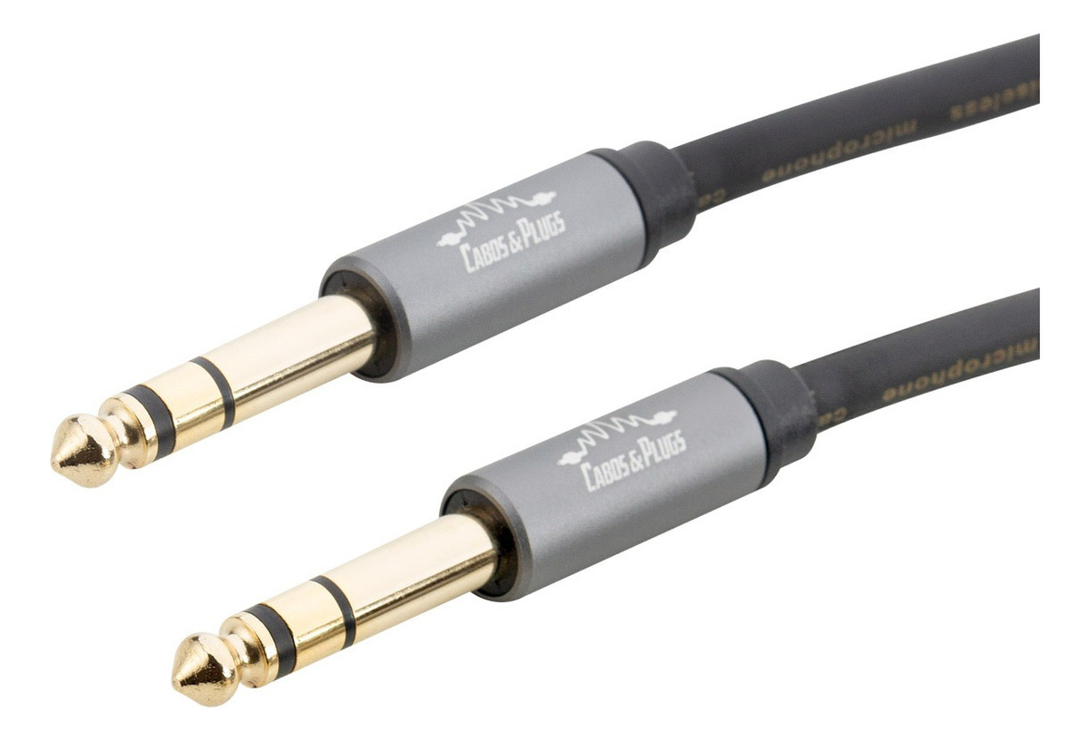Cabo TRS P10 Stereo 6,35 mm Balanceado Cabos & Plugs 2 m 2
