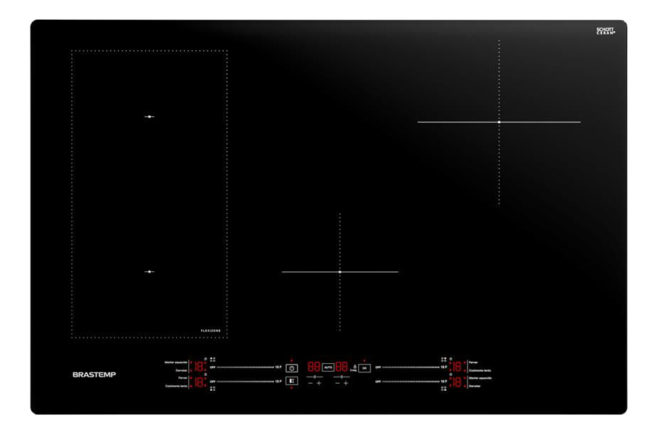 Cooktop 4 Bocas de Indução Brastemp com Flexizone 1