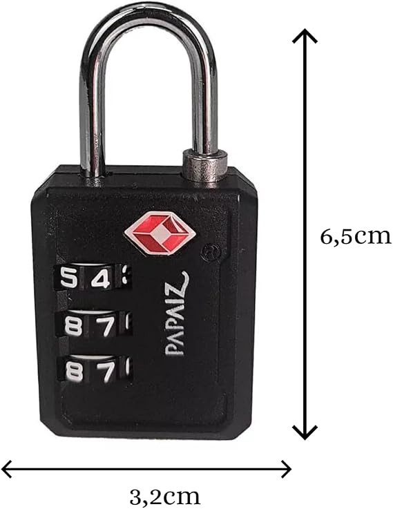 Cadeado Segredo TSA 30Z Preto 5