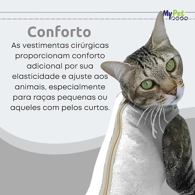Roupa Cirúrgica Grande Gatos Pós-Cirurgia e Pós-Operatório 4