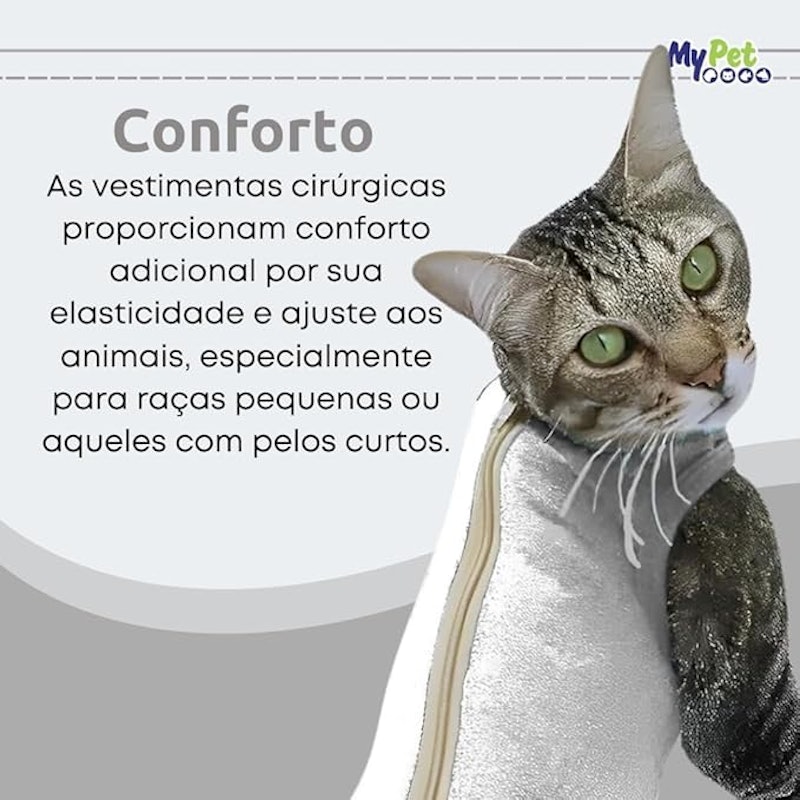 Roupa Cirúrgica Grande Gatos Pós-Cirurgia e Pós-Operatório 4