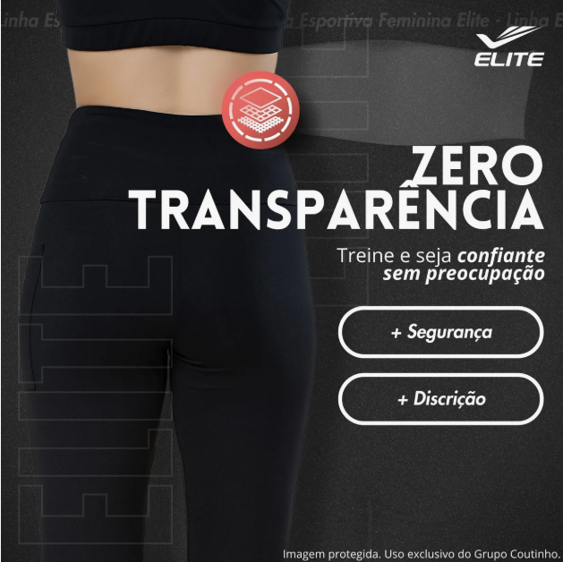 Calça Legging Fitness Cós Alto Uv 50 Elite 5
