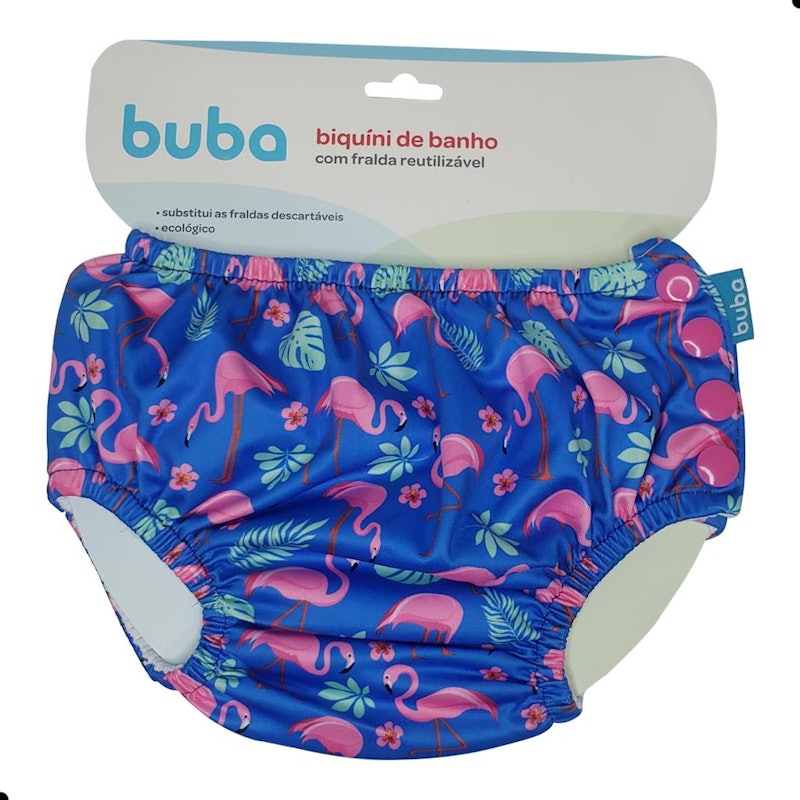 Biquíni de Banho com Fralda Reutilizável Flamingo 1