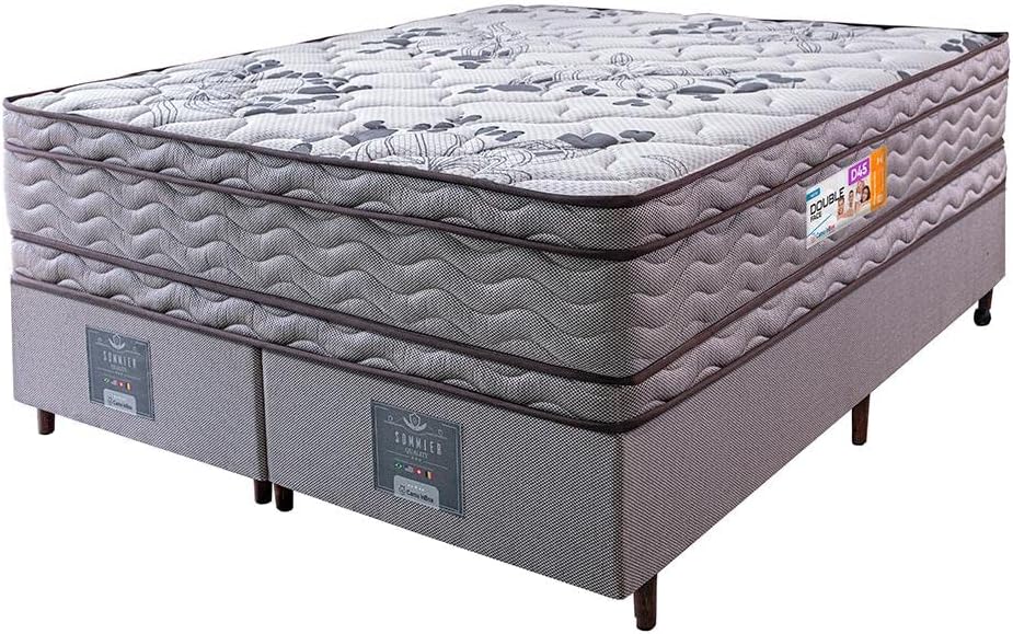 Cama Box King Colchão OrtoFirm + Box Double Face Espuma D45 Cinza 1