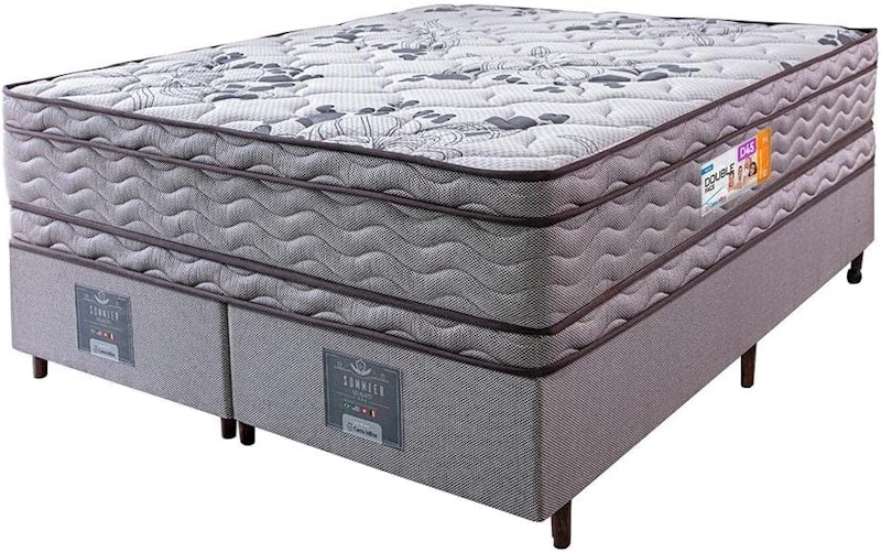Cama Box King Colchão OrtoFirm + Box Double Face Espuma D45 Cinza 1