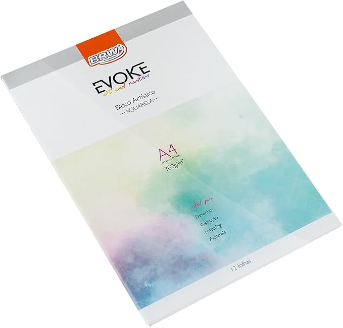Bloco Artístico Aquarela A4 Evoke 1
