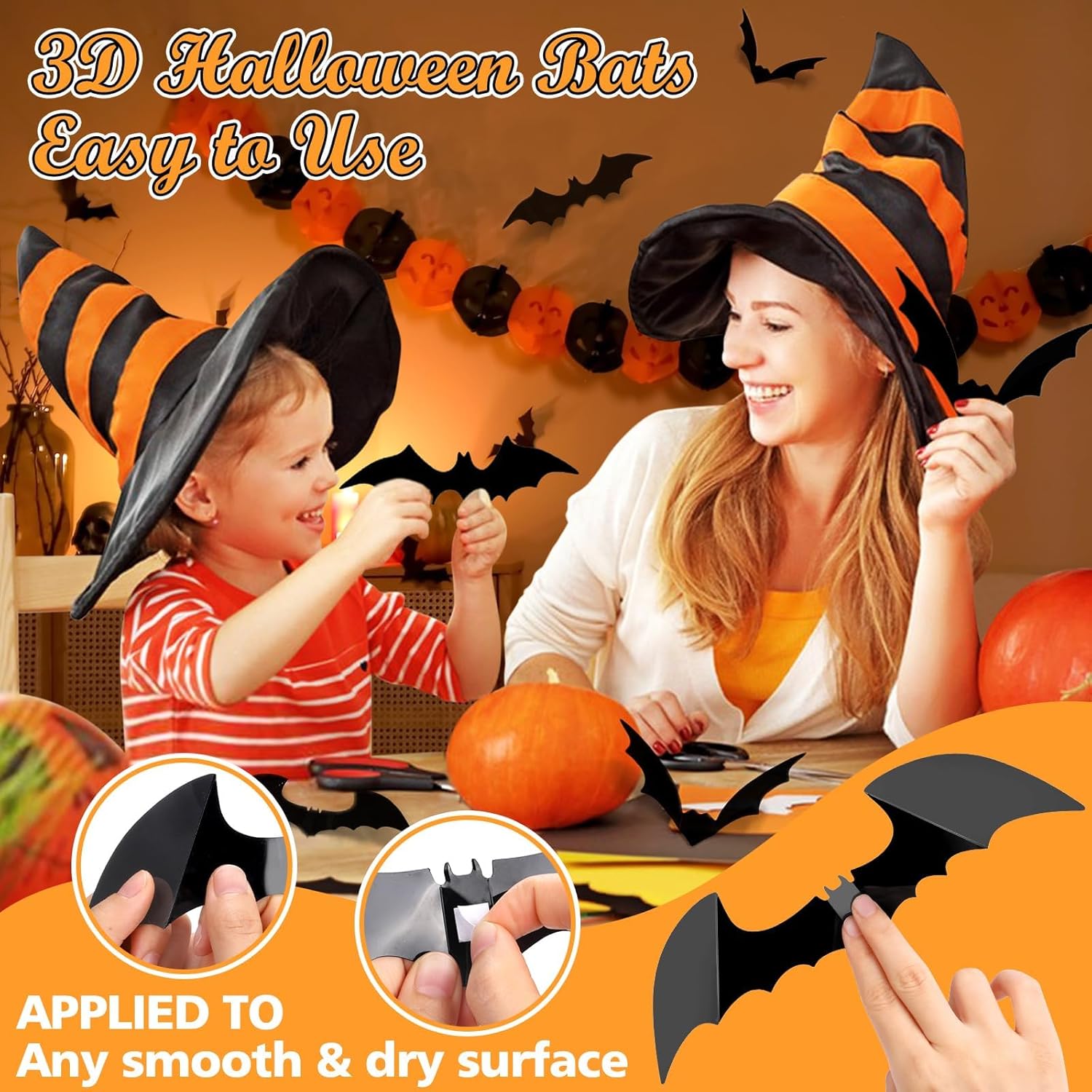 Decoração de Parede de Morcegos de Halloween Adesivos 3