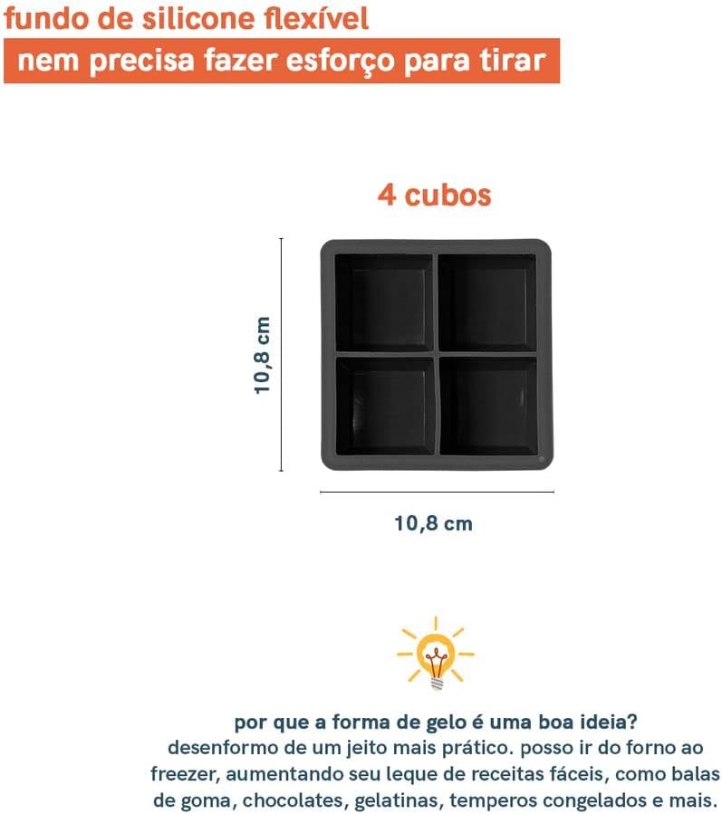Forma de Silicone para Gelo Quadrado 2