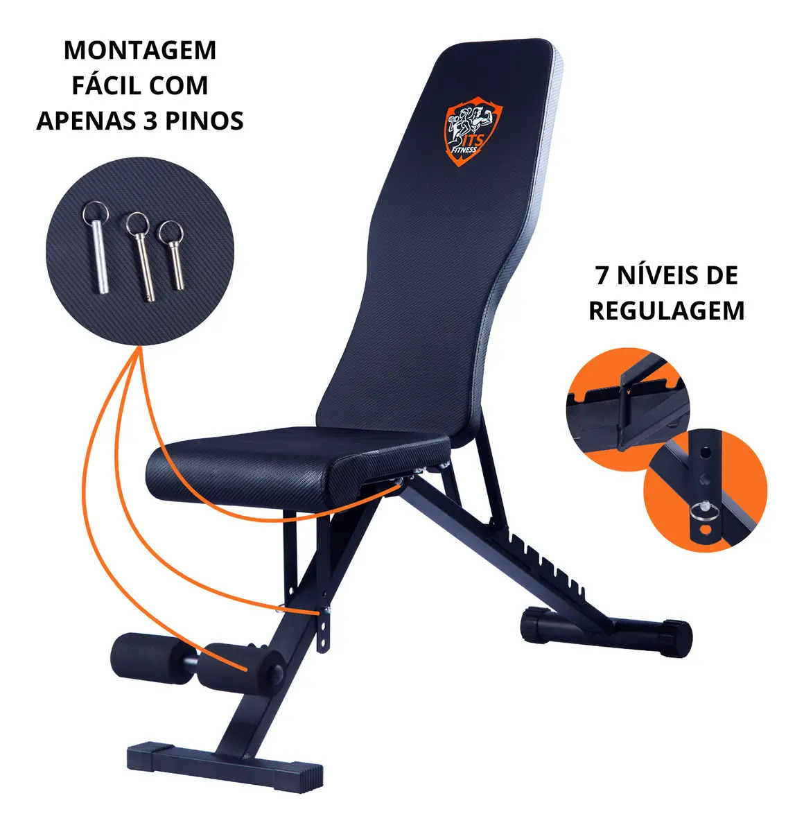 Banco de Supino Regulável 3 em 1 ITS Fitness 4