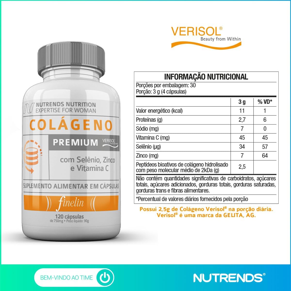 Colágeno Premium Verisol® com Selênio, Zinco e Vitamina C 4