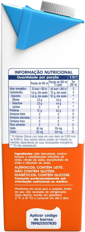 Leite Desnatado Zero Lactose 2