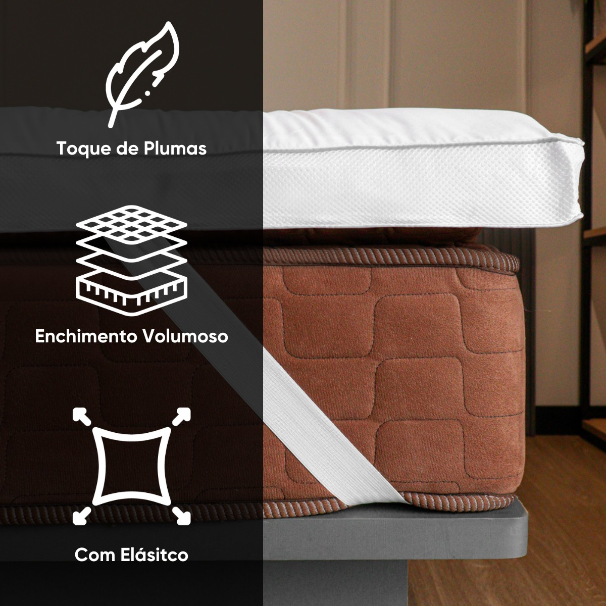 Pillow Top Casal Nobless Toque de Plumas Appel Home 2