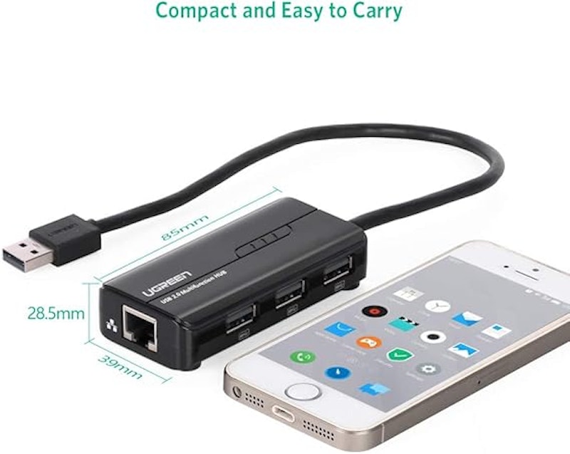 Hub Adaptador 4 em 1 Usb 2.0 para Rj45 10/100 Mbs 3