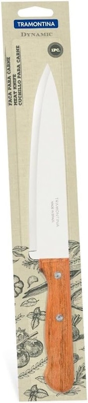 Faca Chef Tramontina Dynamic com Lâmina em Aço Inox e Cabo de Madeira Natural 2