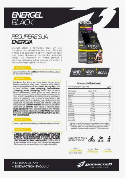 Energel Black 10 Sachês de 30 g  2