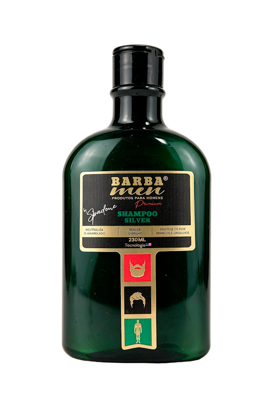 Shampoo Silver 2 em 1 com Matizador by Spadone para Barbas Brancas e Grisalhas 1