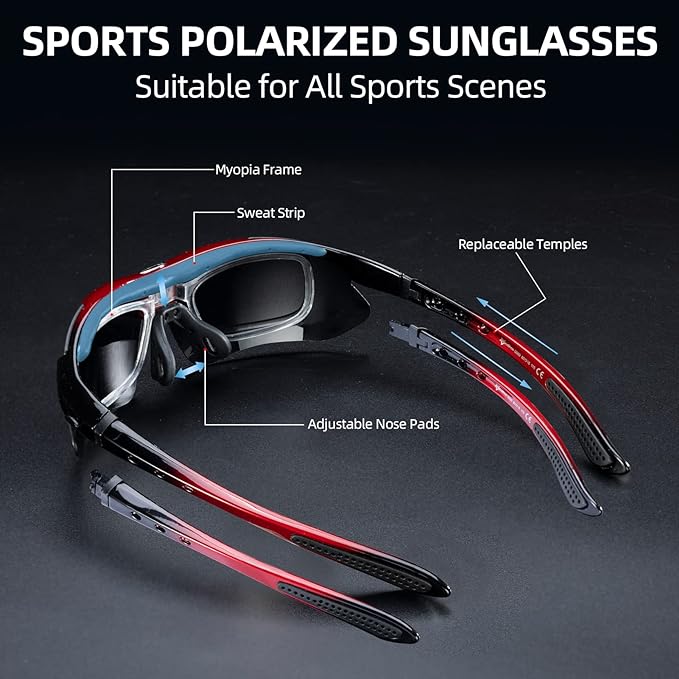 Óculos de Ciclismo 5 Lentes Polarizado Rockbros Cronos 3
