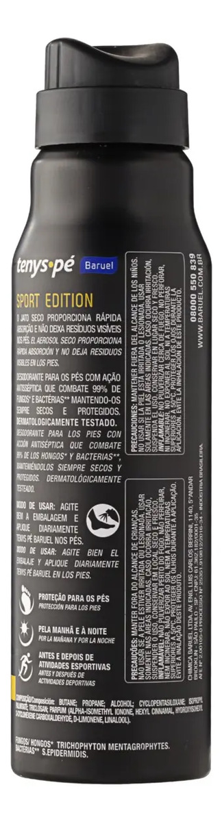 Desodorante para os Pés Jato Seco Sport Edition Tenys Pé 2