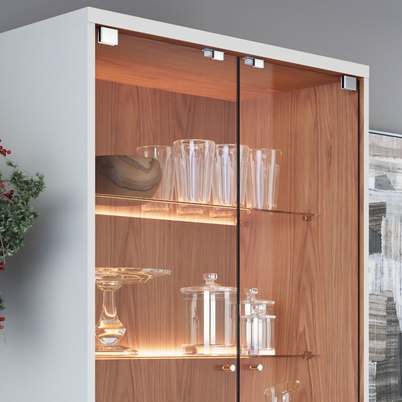 Cristaleira 2 Portas de Vidro Noronha com Led 4