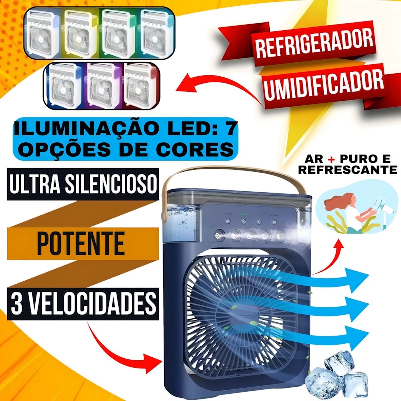 Ventilador Portátil de Mesa Mini Ar Condicionado 2