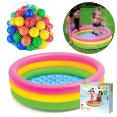 Piscina de Bolinhas 80 Litros Tricolor + 50 Bolinhas Coloridas