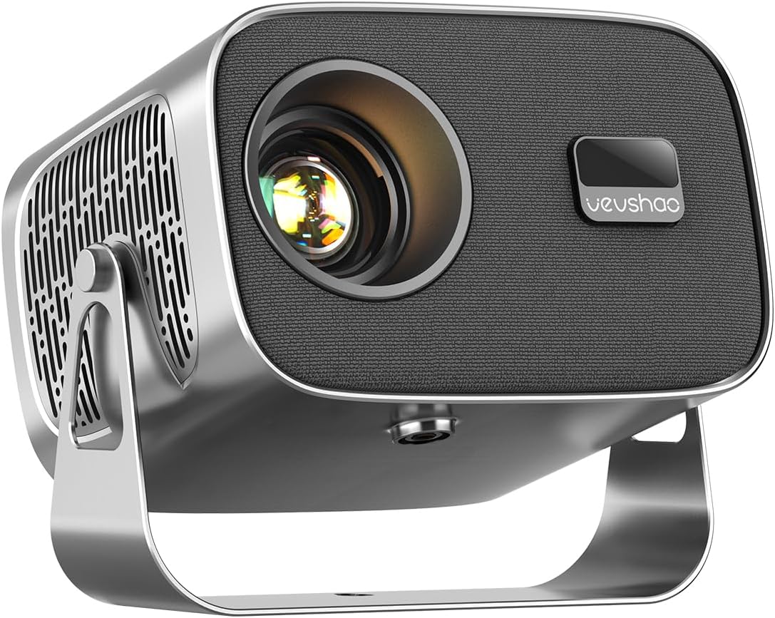Projetor SmartPhone Nativo Auto Focus Keystone BT 5.2 Wi-Fi 6 Portátil 360° Vevshao 1