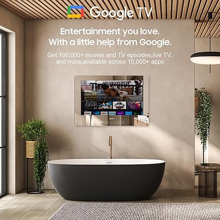 Smart TV à Prova D'Água 24" para Banheiro com Espelho de Parede 5