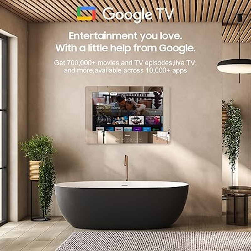 Smart TV à Prova D'Água 24" para Banheiro com Espelho de Parede 5