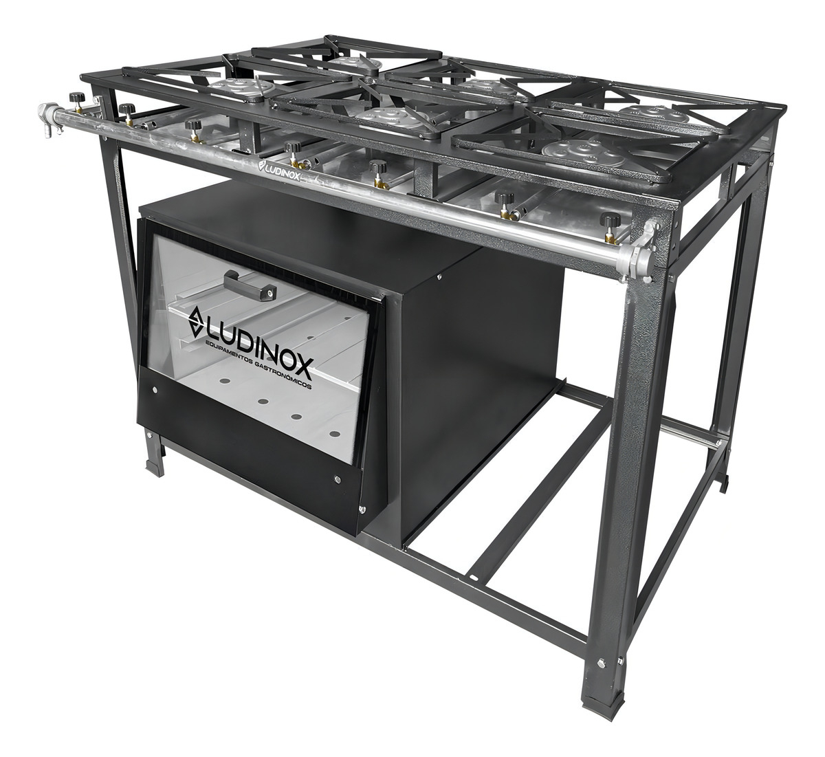 Fogão 6 Bocas Industrial de Piso com Forno 30x30 2