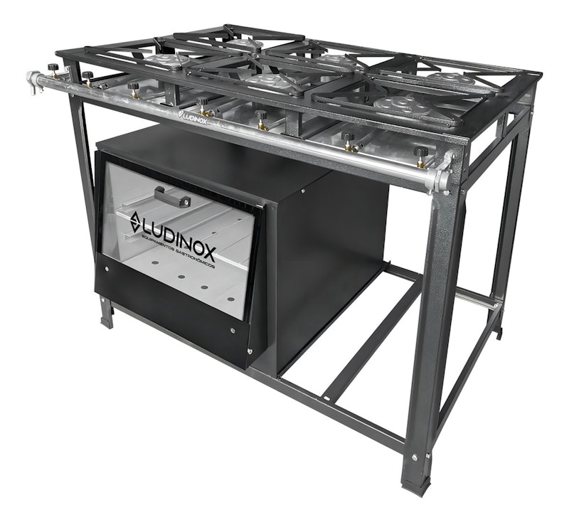 Fogão 6 Bocas Industrial de Piso com Forno 30x30 2