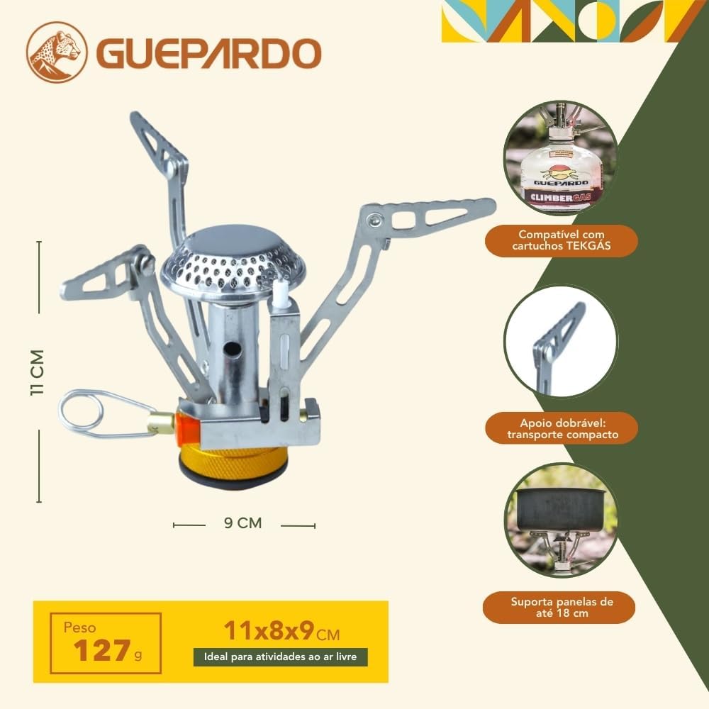 Mini Fogareiro Portátil Guepardo Compacto 3