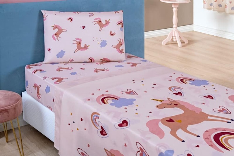 Jogo de Cama Lençol Bouti Kids Infantil 3 Peças Estampado Unicórnio 1