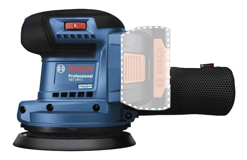 Lixadeira Roto-Orbital Bosch GEX 185-LI 18 V sem Bateria 1