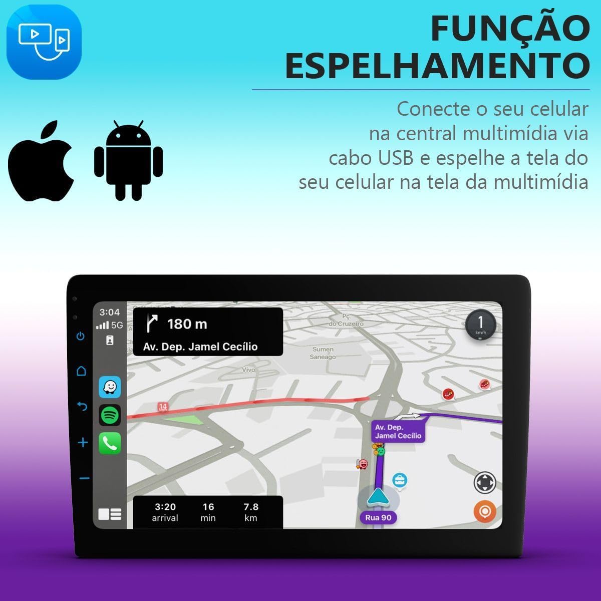 Central Multimídia 9 pol 3