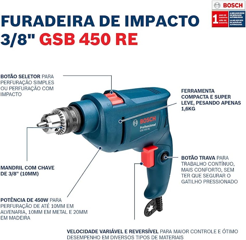 Parafusadeira e Furadeira de Impacto 5