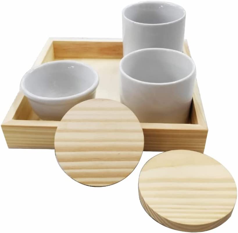 Kit Higiene Bebê com Tampa e Bandeja Madeira Pinus 3