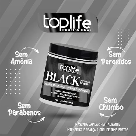 Máscara Matizadora Preta Black Toplife 2