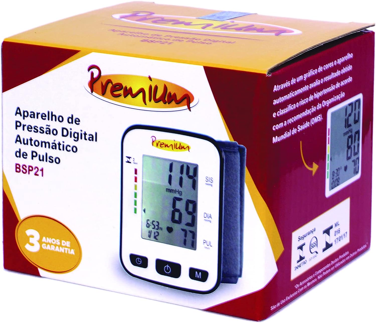 Aparelho de Pressão Digital de Pulso Premium BPSP21 3