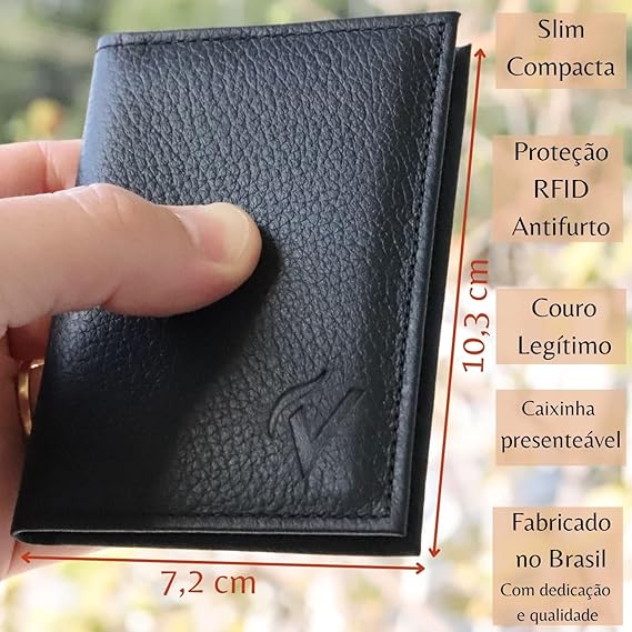 Carteira Masculina Antifurto Proteção RFID Slim Mini 2