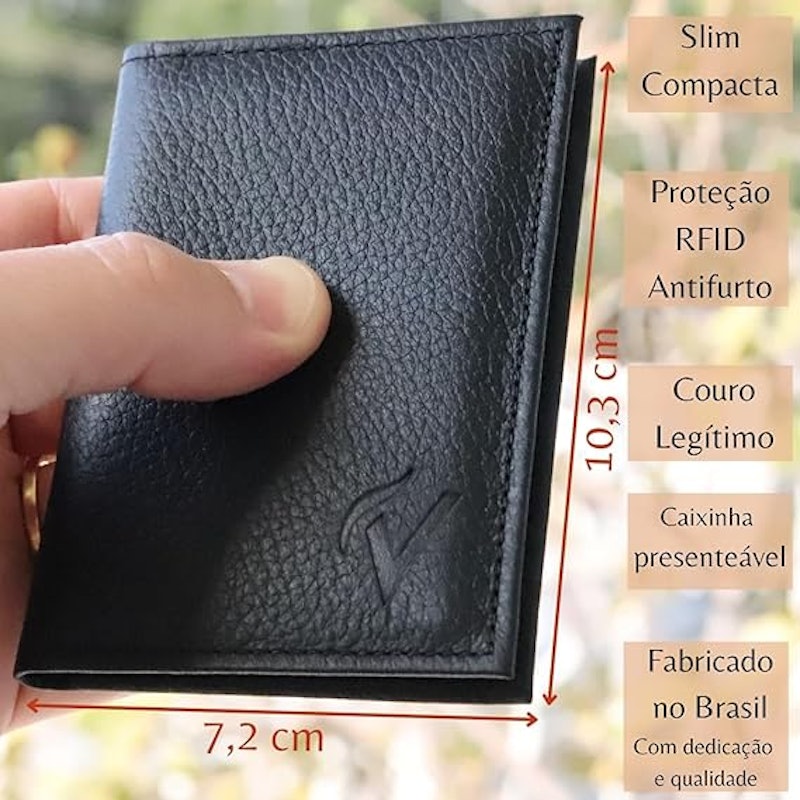 Carteira Masculina Antifurto Proteção RFID Slim Mini 2