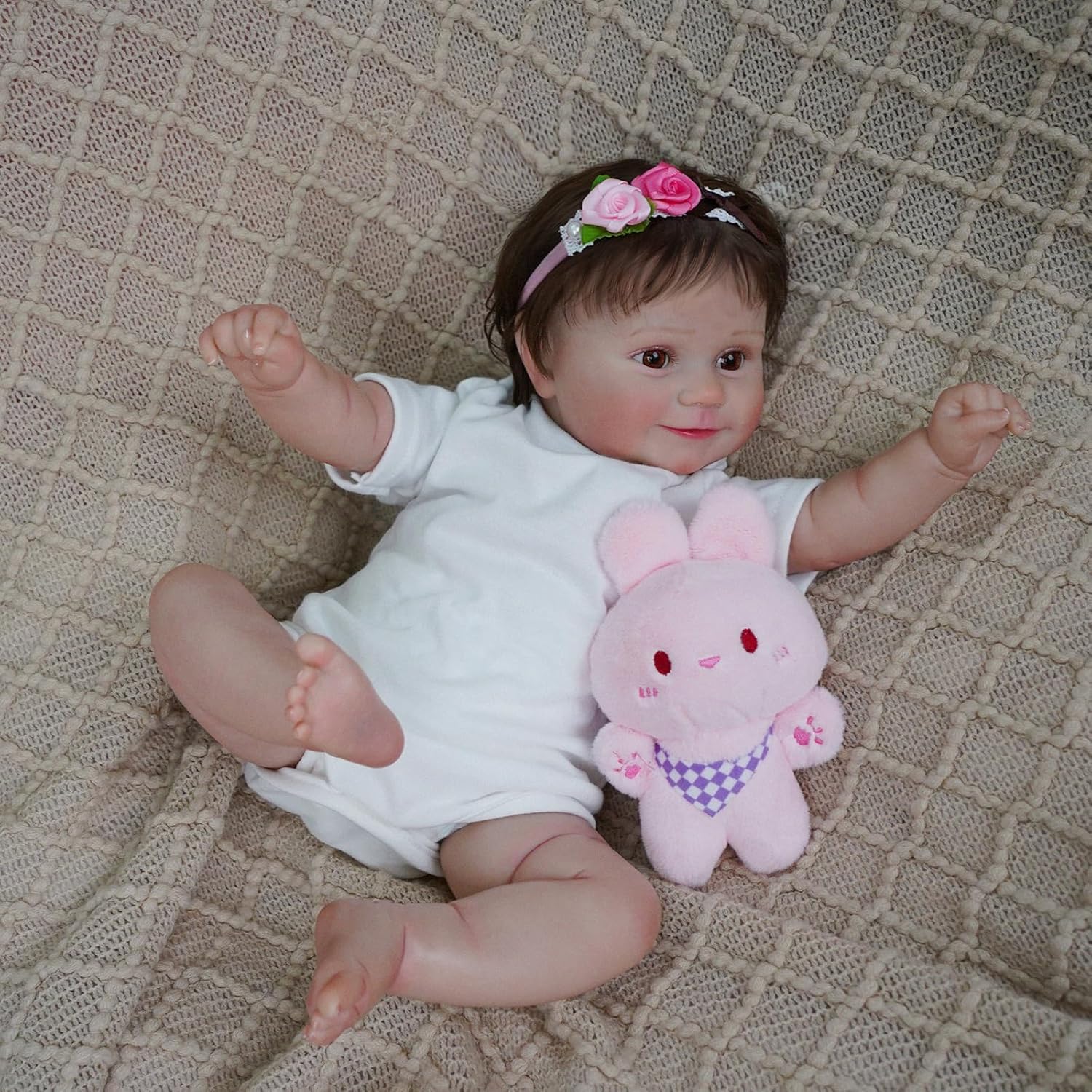 Bebê Reborn Boneca Silicone Realista Menina Cabelo Implantado 2
